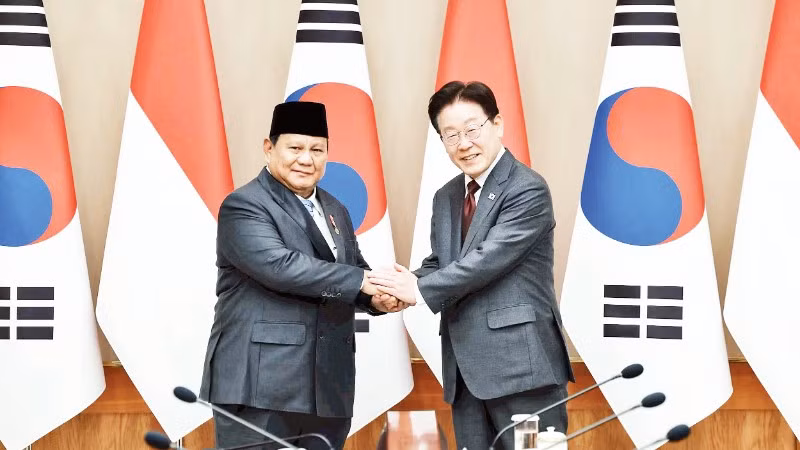 Hai nhà lãnh đạo Indonesia và Hàn Quốc hội đàm cấp cao.