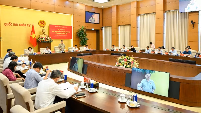 Quang cảnh hội nghị Ban Thường vụ Đảng ủy Quốc hội về công tác nhân sự. (Ảnh: DUY LINH)