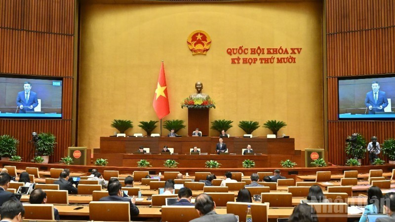 Phiên họp tại Kỳ họp thứ 10, Quốc hội khóa XV. (Ảnh: DUY LINH)