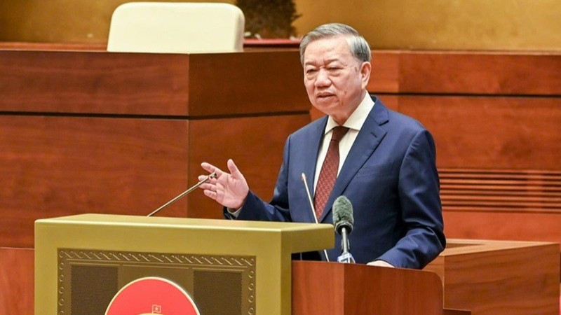 Tổng Bí thư Tô Lâm phát biểu chỉ đạo Hội nghị toàn quốc quán triệt, triển khai thực hiện Nghị quyết Hội nghị Trung ương 11, khóa XIII. (Ảnh: DUY LINH)