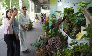 Khách tham quan gian hàng. (Ảnh: HÀ PHẠM)