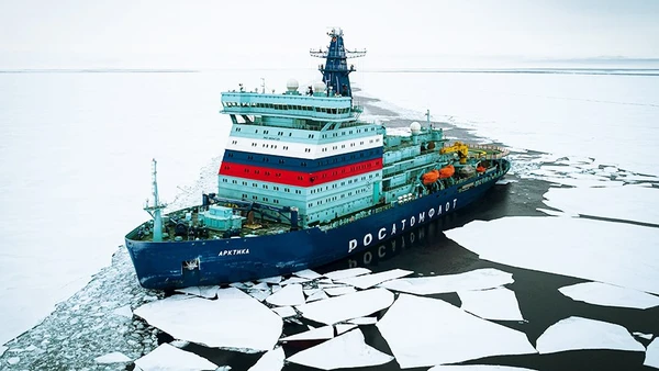 Tàu phá băng Arktika của Nga. Ảnh: ROSATOMNEWS
