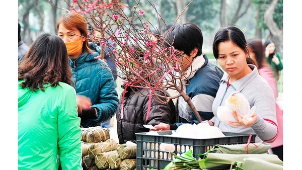 Chợ Tết. Ảnh: NGUYỆT ANH