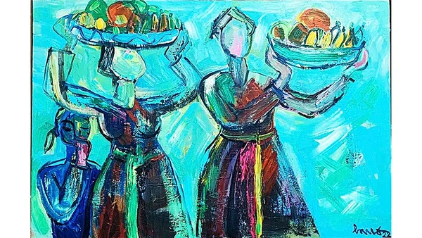 “Vào chùa”, Acrylic, 120x80cm.