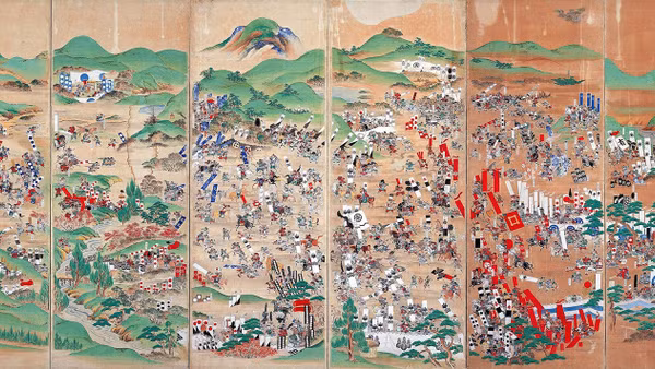 Tranh vẽ mô tả trận Sekigahara. Ảnh: BẢO TÀNG GIFU