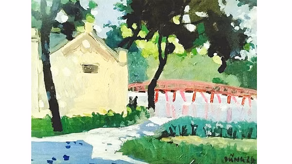 "Hồ Gươm", acrylic, 31x41cm, 2026.