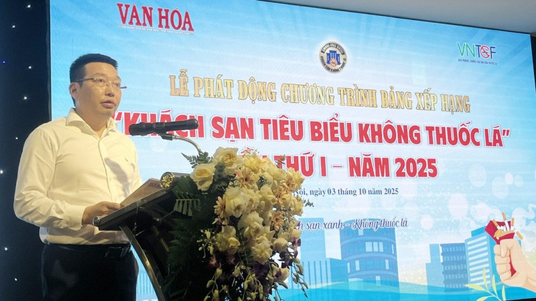 Tổng Biên tập Báo Văn hóa Nguyễn Anh Vũ phát biểu tại lễ phát động. tl3.jpg