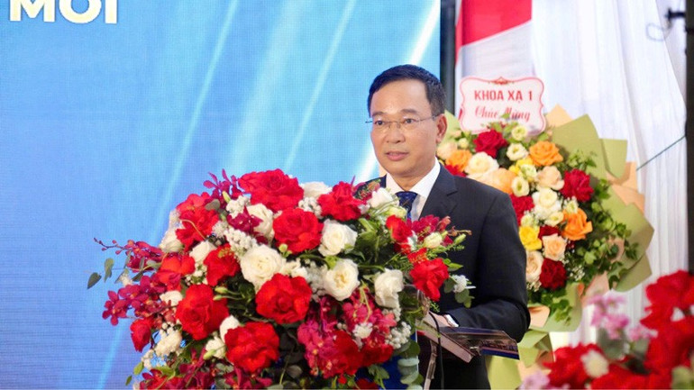 Tiến sĩ, Bác sĩ Đỗ Anh Tú, Phó Giám đốc Bệnh viện K phát biểu tại lễ khai trương. bvk2.jpg