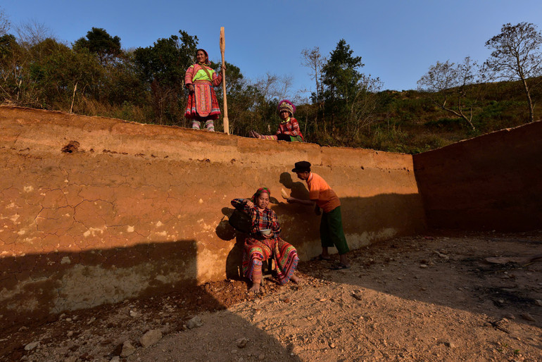 Phút nghỉ ngơi mộc mạc, đậm chất vùng cao.