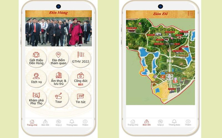 Ứng dụng du lịch thông minh về Đền Hùng.