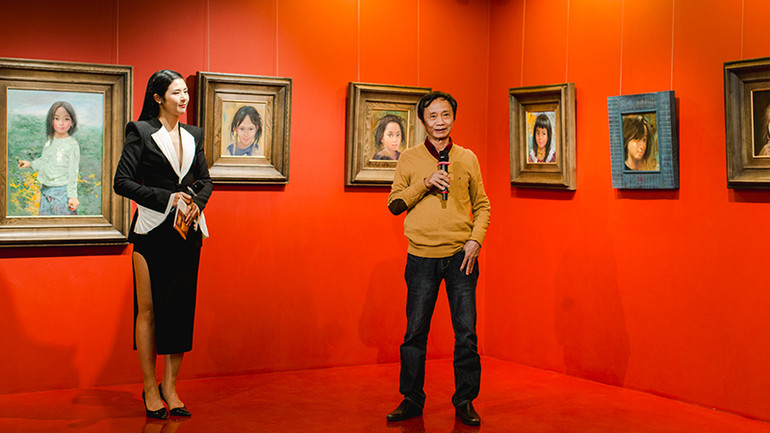 Họa sĩ Lê Huy Tiếp đánh giá về tranh Bùi Văn Tuất trong buổi khai mạc triển lãm Họa sĩ Lê Huy Tiếp đánh giá về tranh Bùi Văn Tuất trong buổi khai mạc triển lãm