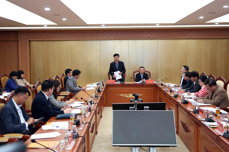 Thứ trưởng Bộ Công an Nguyễn Duy Ngọc phát biểu tại cuộc họp.