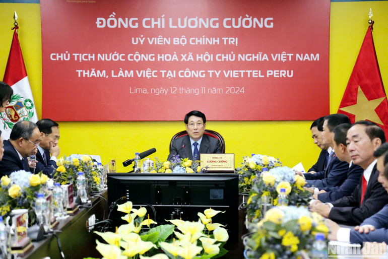 Chủ tịch nước Lương Cường phát biểu tại buổi làm việc. Chủ tịch nước Lương Cường phát biểu tại buổi làm việc.