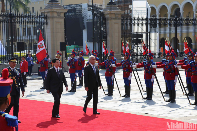 Chủ tịch nước duyệt đội danh dự. Chủ tịch nước duyệt đội danh dự.