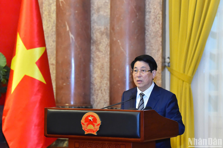 Chủ tịch nước phát biểu tại cuộc gặp mặt.