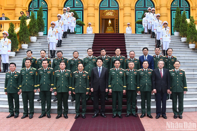 Chủ tịch nước Lương Cường và các đại biểu tại buổi lễ.