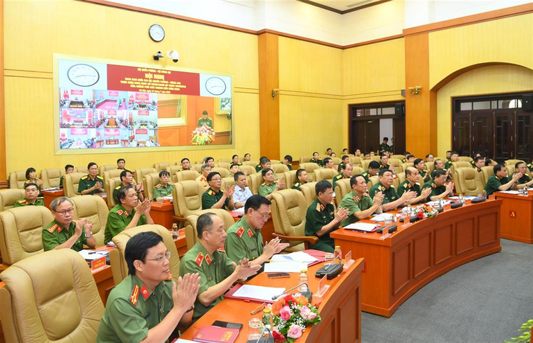 Các đại biểu tham dự hội nghị tại điểm cầu Hà Nội.