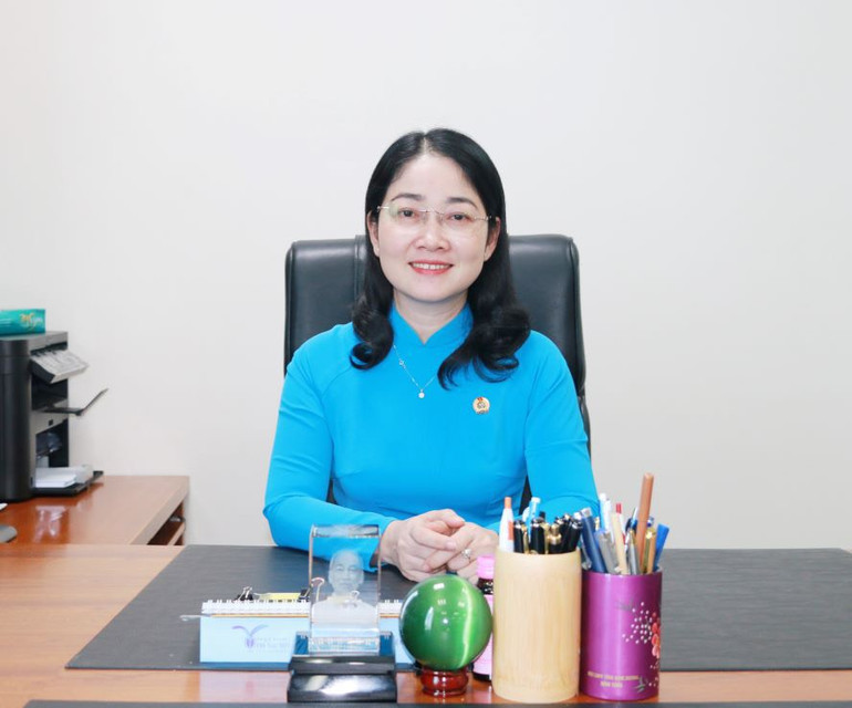 Chủ tịch Liên đoàn Lao động tỉnh Bình Dương Nguyễn Kim Loan.