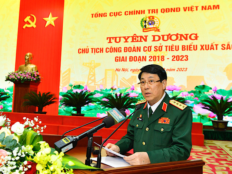 Đại tướng Lương Cường phát biểu tại lễ tuyên dương.