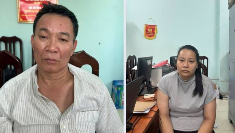 Các đối tượng tại cơ quan Công an.