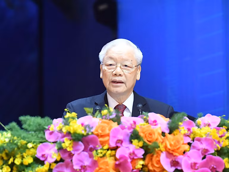 Tổng Bí thư Nguyễn Phú Trọng phát biểu chỉ đạo đại hội.