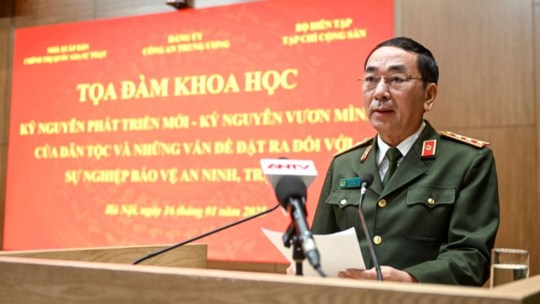 Thượng tướng Trần Quốc Tỏ phát biểu tổng kết.