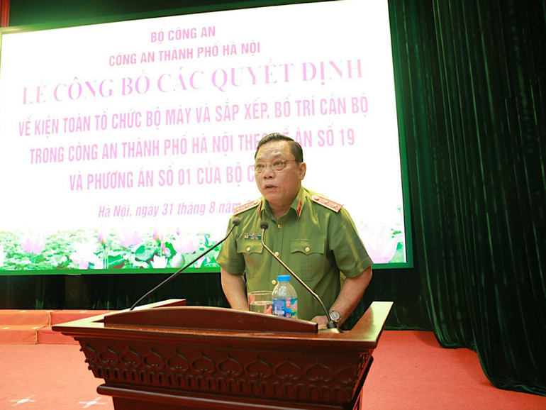 Trung tướng Nguyễn Hải Trung phát biểu.