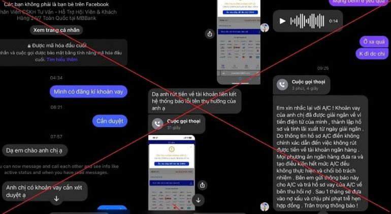 Nội dung tin nhắn các đối tượng lừa đảo.