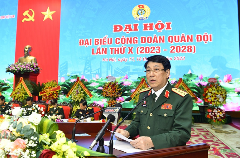 Đại tướng Lương Cường phát biểu khai mạc đại hội.