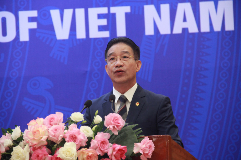 Phó Chủ nhiệm Văn phòng Chủ tịch nước Phạm Thanh Hà phát biểu tại họp báo.