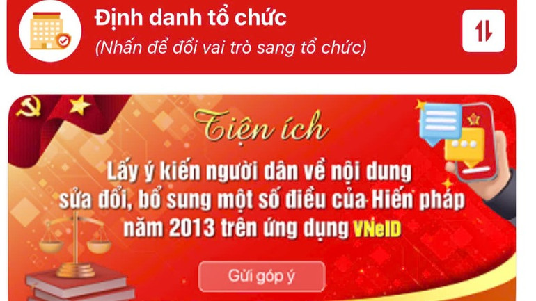 Tiện ích mới của ứng dụng VNeID.