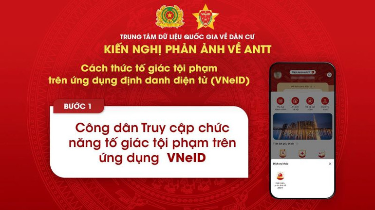 Bước 1: Đăng nhập tài khoản vào ứng dụng VNeID trên điện thoại.