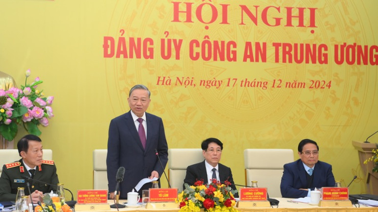 Tổng Bí thư Tô Lâm phát biểu chỉ đạo hội nghị.