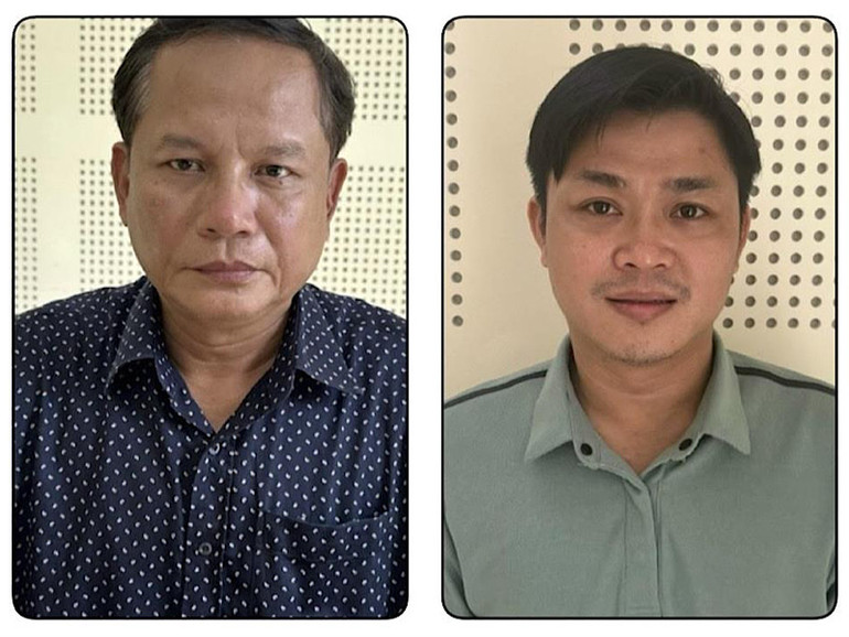 Hai bị can Đinh Tiến Dũng và Nguyễn Tấn Long ( từ trái qua).