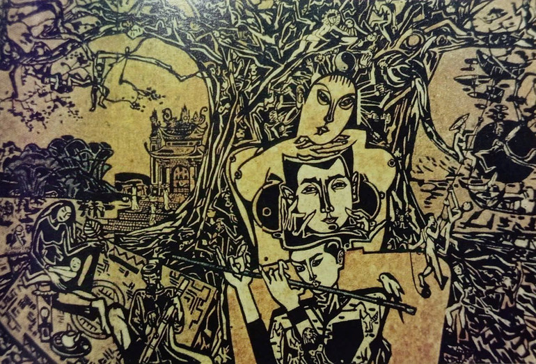 Bức tranh "Quê hương" của họa sĩ Trần Văn Bình đã được trao Huy chương bạc- Triển lãm mỹ thuật toàn quốc năm1990.