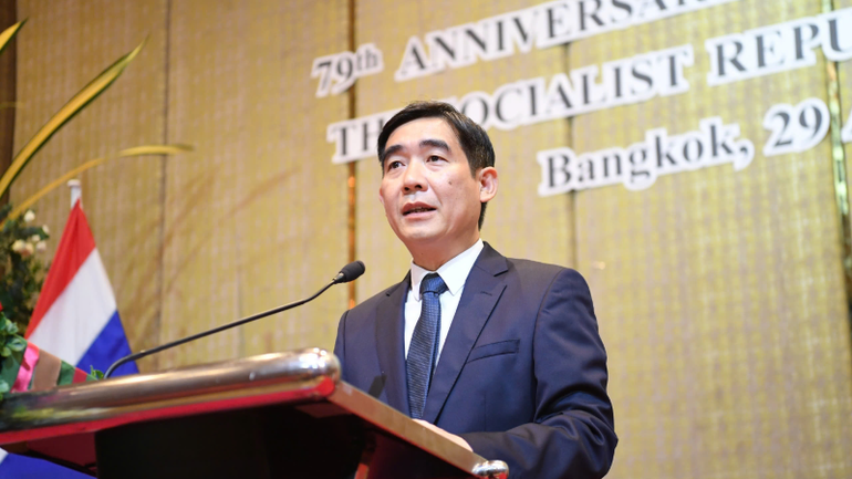 Đại sứ Việt Nam tại Thái Lan Phạm Việt Hùng gửi lời cảm ơn tới bạn bè, đối tác quốc tế. (Ảnh: ĐINH TRƯỜNG)