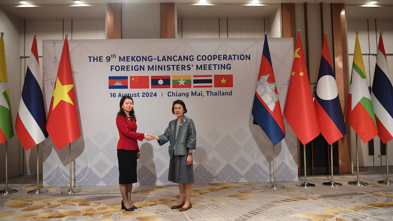 Thứ trưởng Ngoại giao Nguyễn Minh Hằng (bên trái) dẫn đầu đoàn đại biểu Việt Nam tham dự Hội nghị. (Ảnh: ĐINH TRƯỜNG)