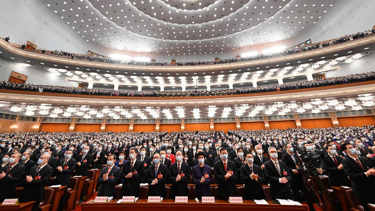Các đại biểu dự phiên khai mạc kỳ họp. (Ảnh: Tân Hoa Xã)