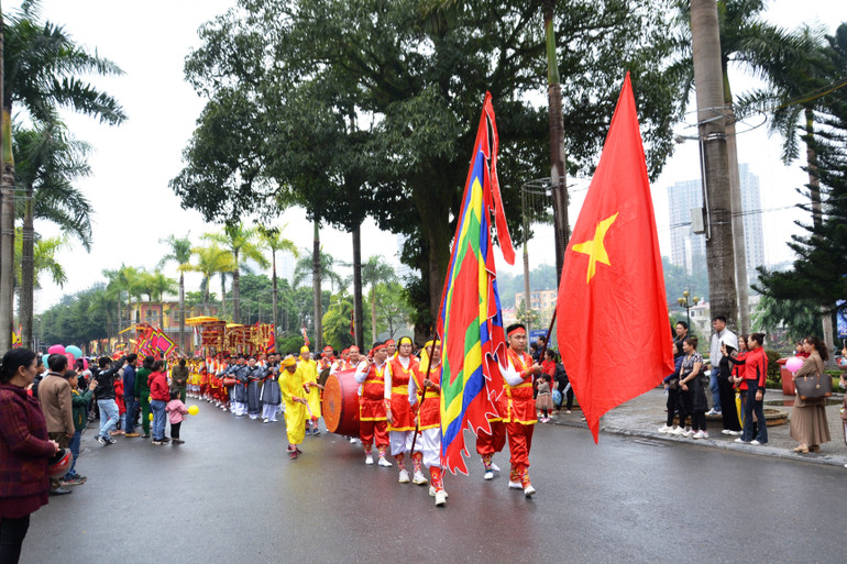 Sau 3 năm tạm ngừng do dịch Covid-19, Lễ hội đền Thượng được khai hội trở lại vào ngày rằm tháng Giêng Xuân Quý Mão (tức 5/2/2023). (Ảnh: QUỐC HỒNG)