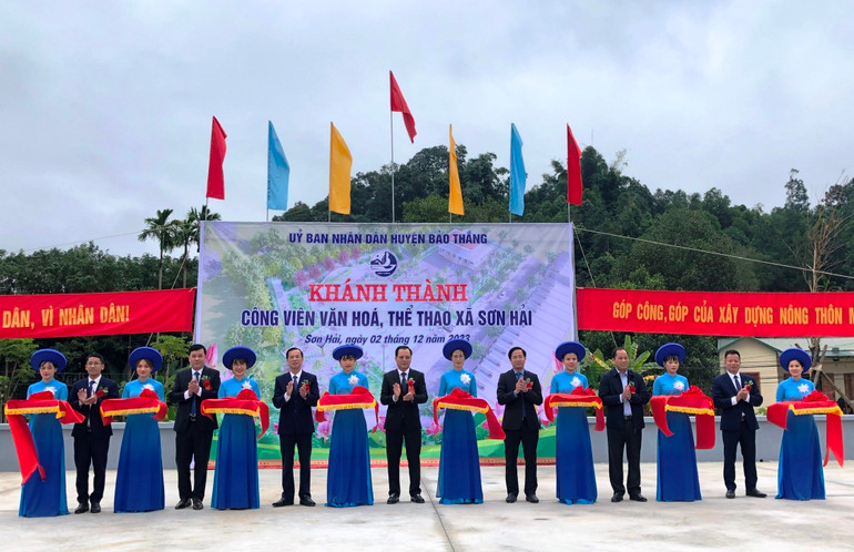 Khánh thành công viên văn hóa-thể thao xã Sơn Hải (Bảo Thắng-Lào Cai). (Ảnh: QUỐC HỒNG)