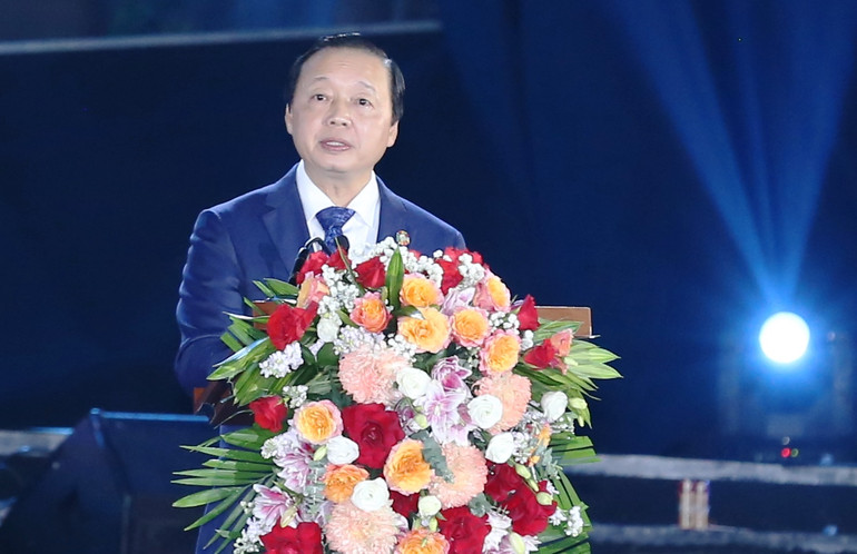 Phó Thủ tướng Chính phủ Trần Hồng Hà phát biểu tại Lễ kỷ niệm 120 năm Du lịch Sa Pa. (Ảnh: QUỐC HỒNG)