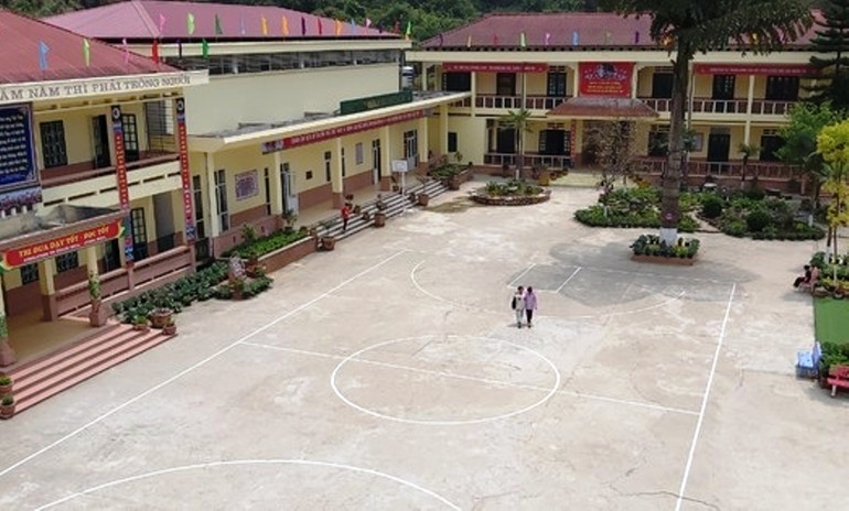 Trường trung học cơ sở và trung học phổ thông Bắc Hà trên cơ sở nâng cấp Trường phổ thông dân tộc bán trú trung học cơ sở Lùng Phình. (Ảnh: TL)