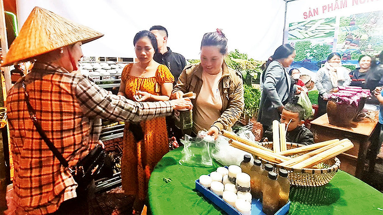 Ðến với phiên chợ, người tiêu dùng được tiếp cận nguồn thực phẩm sạch, an toàn, có nguồn gốc xuất xứ.