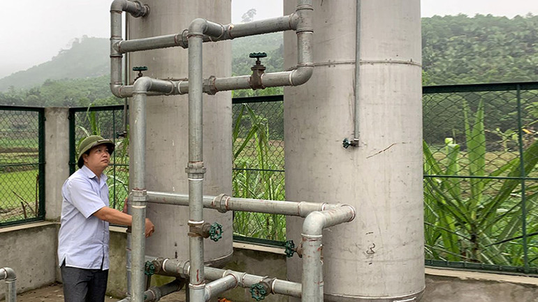 Công trình cấp nước sạch trên địa bàn thôn Quân-Toạt, xã Hùng Lợi, huyện Yên Sơn, tỉnh Tuyên Quang. (Ảnh ÐOÀN THƯ)