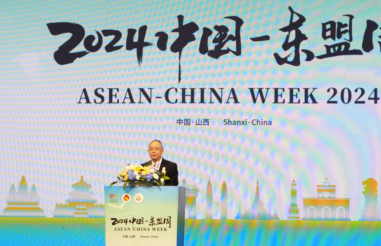 Tỉnh trưởng Sơn Tây Kim Tương Quân phát biểu khai mạc Tuần lễ ASEAN-Trung Quốc 2024.