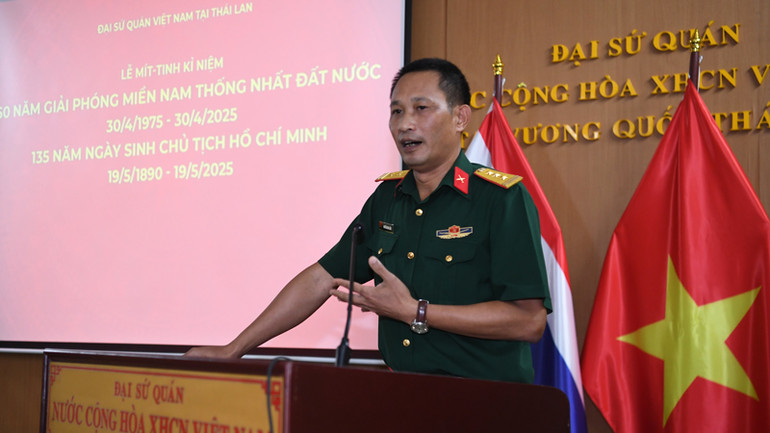 Thượng tá Nguyễn Đình Liêm, Trợ lý Tùy viên quốc phòng nêu bật ý nghĩa lịch sử của Chiến dịch Hồ Chí Minh. Thượng tá Nguyễn Đình Liêm, Trợ lý Tùy viên quốc phòng nêu bật ý nghĩa lịch sử của Chiến dịch Hồ Chí Minh.
