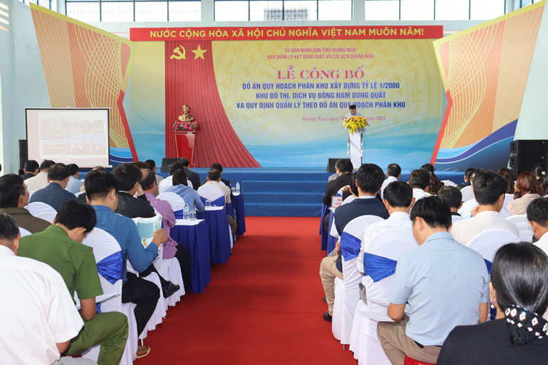 Quang cảnh Lễ công bố đồ án Quy hoạch phân khu xây dựng tỷ lệ 1/2000 Khu đô thị, dịch vụ đông nam Dung Quất.