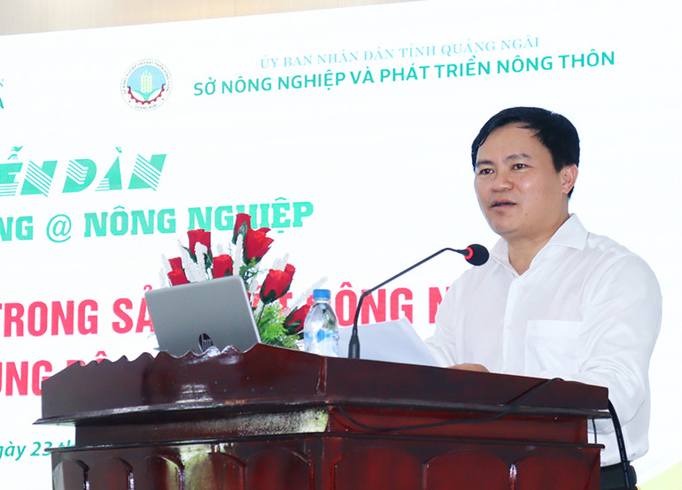 Giám đốc Sở Nông nghiệp và Phát triển nông thôn tỉnh Quảng Ngãi Hồ Trọng Phương phát biểu tại Diễn đàn.