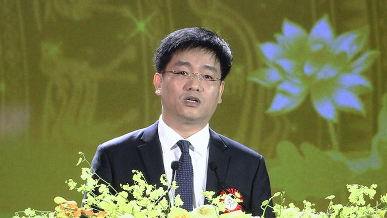 Bí thư Thị ủy Đức Phổ Đỗ Tâm Hiển trình bày diễn văn tại buổi lễ.