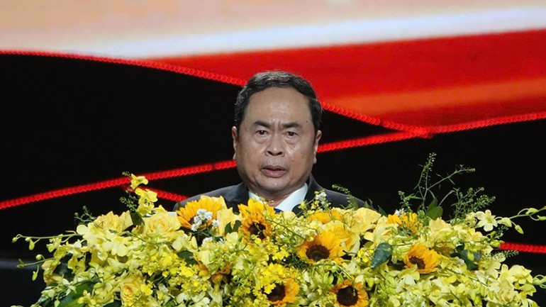 Chủ tịch Quốc hội Trần Thanh Mẫn phát biểu tại buổi lễ.